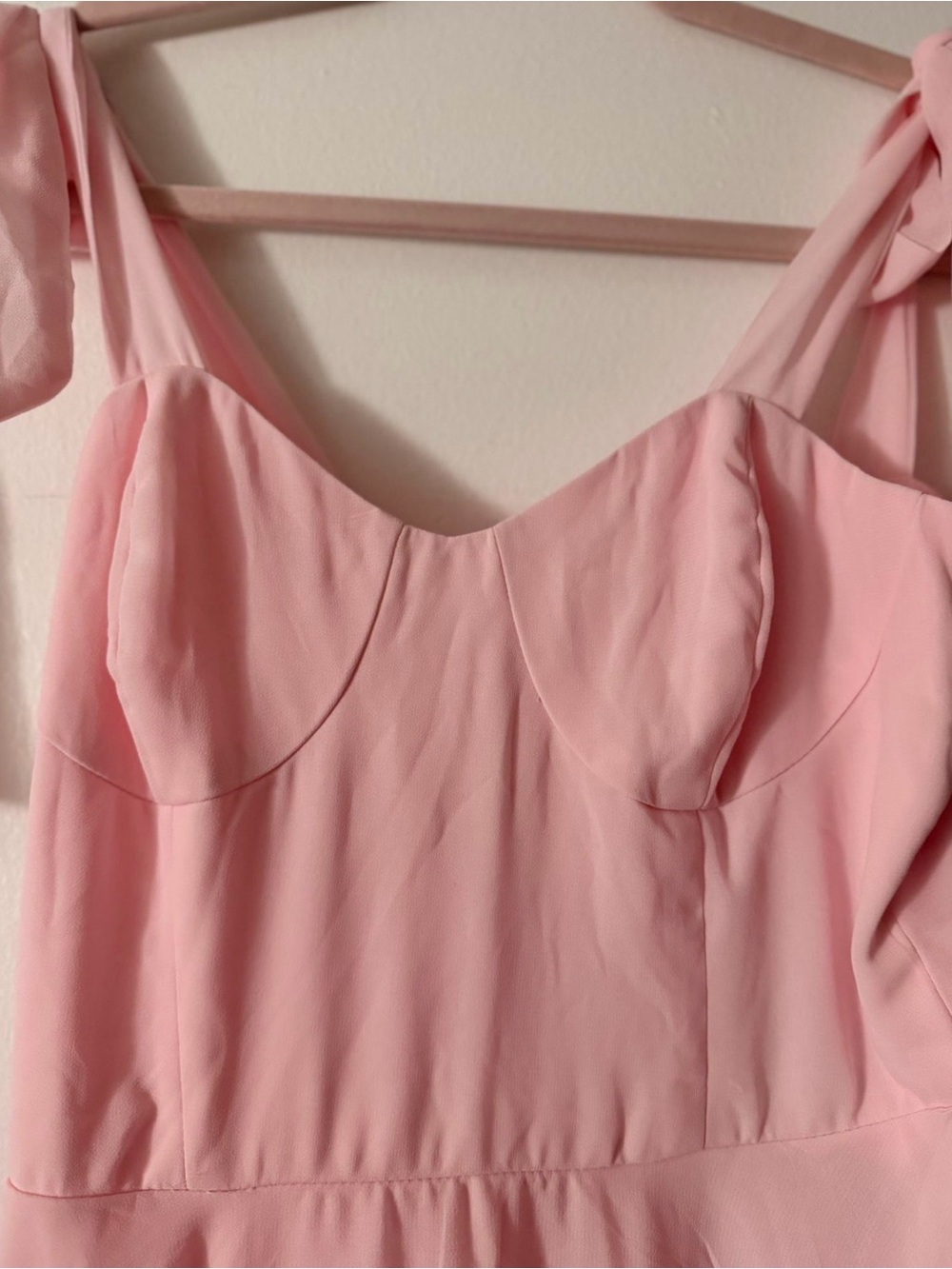 Charisma Light Pink Tie-Strap A-Line Midi Dress - Picture 6 of 8